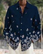 Stylish Men's Cotton and Linen Long-Sleeved Casual Shirt de02