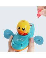 Baby Bath Toy Rowing Boat Duck Floating Water Wind-up Chain