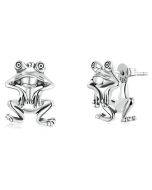 S925 sterling silver fun frog earrings for women's earrings
