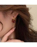 Elegant Women's Light Luxury Pearl Double Layer Earrings with Diamond Earrings, Specification: EH1628 One Pair