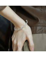 925 Sterling Silver Retro Open Bracelet Handpiece3