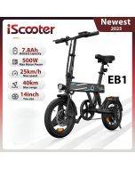 iScooter EB1 Foldable Electric Bike for Adults | 500W Motor | 36V 7.8Ah Battery | 25Km/h High-Speed City E-Bike | 14-Inch Compact Design