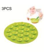 3pcs Baby Double-sided TPR Anti-skid Pad Strong Suction Placemat, Size:10.5*10.5*1.3cm Random Color Delivery