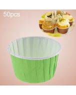 50pcs / Pack Round Lamination Cake Cup Muffin Cases Chocolate Cupcake Liner Baking Cup, Size: 5 x 3.8 x 3cm (Green)