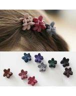 50 pcs Girls Cute Scrub Flower Mini Hairpin in Random Color Delivery