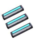 8 classic double-layer blades for men's manual razors (color: black + blue)