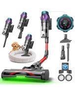 Ultenic U18 Pro Cordless Stick Vacuum Cleaner – Low Noise, LED Display, 600W 55Kpa Strong Suction, 80min Max Runtime, 180° Bendable Wand, Self-Standing Design. Perfect for Pet Hair, Carpets & Hard Floors