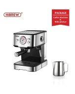 HiBREW Coffee Machine Cafetera 20 Bar Espresso inox Semi Automatic Expresso Cappuccino Hot Water Steam Temperature Display H5 (With a latte art cup)