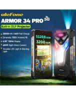 【2025 New】Ulefone Armor 34 Pro 5G AI Rugged Phone 25500mAh Up to 32GB+512GB Built-in Projector 120Hz 6.95" NFC Smartphone