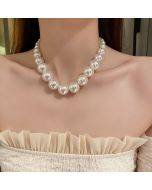 simple classical round cheap alloy Beaded necklace Pearl necklace fashion jewelry necklaces