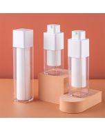 Double wall Acrylic lotion Eye Cream Serum White Black clear 15ml 30ml 50ml 60ml 100ml 150ml Airless Pump Bottle with Twist Lock