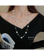Long Pearl Collar Necklaces Multi Layer Pearl Necklace Women Fine Jewelry Necklace