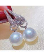 Exquisite two-wearing imitation pearl zircon earrings, fashionable, extravagant, elegant women's earrings