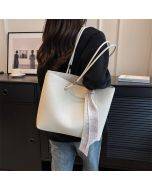 Large-capacity bag female 2023 new simple all-match shoulder bag texture college students class bag commuting tote bag