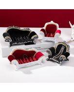 Slots Ring Earring Jewelry Tray Frame Resin Velvet Sofa Ring Stand Earrings Bracket Storage Box Necklace Display Props