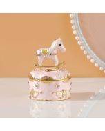 Colorful horse Trinket Box Decorated with Czech Crystals Metal music box Wedding Favor