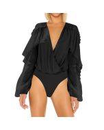 Long sleeve V-neck top