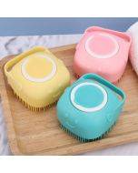 New Soft Silicone Brush Rubber Bristle for Pet Massage Brush Shampoo Dispenser Dog Bath Brush and Cats Shower Grooming