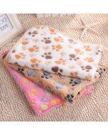 Cute Floral Pet Sleep Warm Paw Print Dog Cat Puppy Fleece Soft Dog Blanket Pet Dog Beds Mat
