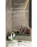 Light Luxury Bathroom Kitchen Toilet Cosmetic Swivel Shelf No Hole Wall Mounted Drainage Corner Shelf