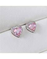 Simple and exquisite women's lovely earrings with heart-shaped zirconia earrings