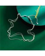 S925 sterling silver three layer sparkling bead necklace for women