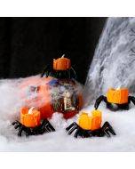 Halloween pumpkin lamp atmosphere layout decoration props LED electronic candle light glowing spider night light decoration