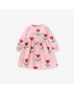 Little maven girls' long-sleeved sweater dress European and American pure cotton children's dress new cute girl's children's dress