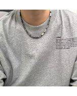 Original design textured stone clavicle chain