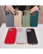 Diamond Lambskin iPhone12PRO Case Fit Straight Edge for IP14 Case