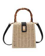 High-grade texture niche bamboo handbag spring 2023 new women's bag fashion simple woven messenger shoulder bag