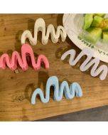 Color niche design sense wave back of the head coiffure shark clip hair accessories female