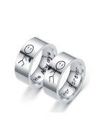 Best Selling His Always Her Forever Titanium Steel Ring European and American Hip Hop Couple Rings