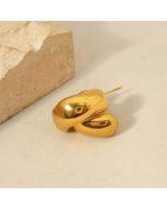 European and American Fashion Irregular C-shaped Earrings Women's Titanium Steel Mirror Polished Advanced Sense Temperament Simple Stainless Steel Earrings