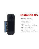 Insta360 X5 8K VR 360° Sports Action Camera | Waterproof to 15m, AI, PureVideo Night Mode