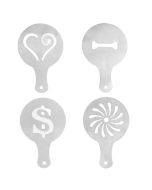 4 in 1 Cappuccino Mold / Fancy Coffee Mold / Coffee Mold (Silver)