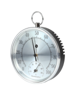 Mini Round Clock-shaped Indoor Outdoor Hygrometer Humidity Thermometer Temperature Meter with Hanging Ring