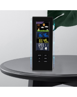 Wireless Colorful Screen Indoor And Outdoor Temperature Humidity Meter Barometer Smart Digital Electronic Clock With Backlight(TS-74-B-US)