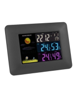 Multifunctional Indoor And Outdoor Temperature And Humidity Meter Colorful Screen Weather Clock