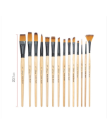 Xi Le 14pcs Yellow Nylon Hair Watercolor Gouache Acrylic Brush Paintbrush Set (Black)