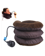 Inflatable Cervical Neck Traction Soft Head Back Shoulder Pain Massager Headache Pain Relief Loose Support (Coffee)