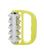 Handheld Curved Five-row Iron Column Roller Soothing Massager(Yellow)