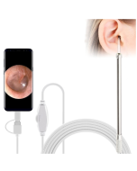 i95 3 in 1 USB Ear Scope Inspection HD 0.3MP Camera Visual Ear Spoon for OTG Android Phones & PC & MacBook, 1.75m Length Cable(White)