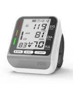 JZ-253A Automatic Electronic Sphygmomanometer Smart Wrist Type Indicator Blood Pressure Meter(No Voice Broadcast Silver White)