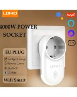 LDNIO 16A Smart WiFi EU Plug Socket Real-time Current Voltage Power Monitoring APP Timing Outlet with LED Light Voice Control with Alexa Google