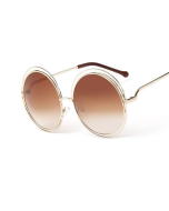 8048 New Wild Fox Internet Celebrity Large Frame Sunglasses Round Frame Women's Sunglasses Real Film Sunglasses Flat Mirrors