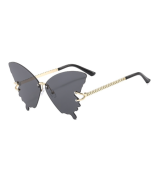 Frameless cut edge butterfly shape funny sunglasses colorful trendy party fashion sunglasses ins