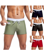 2024 new solid colour front zip pockets lanyard men's boxer shorts