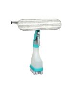 4 in 1 Multi-function double-sided glass cleaning brush with scraper strip sponge scrub floor brush water spray bottle sassafras window