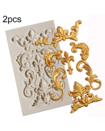 2 Pieces One Sale Embossed Silicone Fondant Mould Cake Decoration Tools Chocolate Moulds